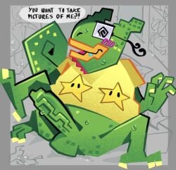 1boy anthro anthro_male big_penis dimentiofucker69 fat_male francis_(super_paper_mario) male male_focus male_only mario_(series) nerd paper_mario reptile_humanoid speech_bubble super_paper_mario tagme ugly_bastard