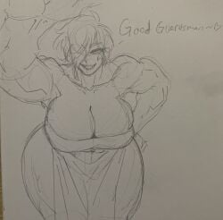 1girls adepta_sororitas big_breasts breasts female front_view hair_over_one_eye humble_shark looking_at_viewer muscle_mommy muscular muscular_female scars sister_angela_(humble_shark) sister_of_battle solo_female text thick_thighs voluptuous voluptuous_female warhammer_(franchise) warhammer_40k