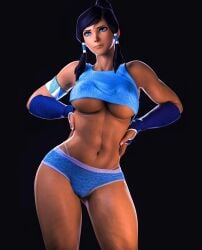 1girls 4tease7en agent_4_tea_se7en avatar_legends big_breasts breasts dark-skinned_female dark_skin female korra nickelodeon solo the_legend_of_korra underboob