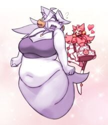 2girls bbw cat_ears cat_tail catgirl chubby chubby_female deltarune deltarune_chapter_5 lesbian mad_mew_mew trans_woman transfem undertale