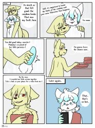 alolan_vulpix anthro balls black_nose blonde_hair blue_eyes blue_nose blue_penis blush breasts canid cleavage closed_eyes clothed clothing comic duo english_text female fiona_(artist) fubuki_(rushthewolf) fur genitals hair hand_on_penis hi_res homura_(rushthewolf) incest looking_back male male/female mammal mother mother_and_child mother_and_son ninetales nintendo nude open_mouth parent parent_and_child penis pokemon pokemon_(species) red_eyes regional_form_(pokémon) son text towel towel_only video_games vulpix white_body white_fur white_hair yellow_body yellow_fur