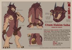 2025 absurd_res annu anthro biography bodily_fluids body_hair chastity_cage chastity_cage_only chastity_device chastity_device_only chastity_key chest_hair claws dian digit_ring dripping ear_piercing ear_ring english_text erection facial_piercing fangs genital_fluids genital_piercing genitals glans gold_(metal) gold_chastity_cage gold_chastity_device gold_jewelry gold_piercing grin hairy happy_trail hi_res horn jewelry key leaking_precum male mammal mane model_sheet muscular muscular_anthro muscular_male nipple_piercing nipples nose_piercing nose_ring nude penis penis_piercing piercing precum precum_drip precum_on_ground precum_on_own_penis precum_string profanity pubes ring ring_piercing saba_(dian) septum_piercing smile solo stylized_chastity_cage tail teeth text wearing_chastity_cage wearing_chastity_device wedding_ring
