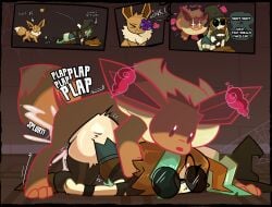 all_fours ambiguous_penetration anthro anthro_on_feral anthro_penetrated bestiality blind bodily_fluids breasts brown_body brown_fur canid canine clothed clothing comic corruptedcryptid cum cum_inside dialogue digital_media_(artwork) disability doggystyle dungeon duo dynamax eevee eeveelution english_text erection female female_penetrated feral feral_penetrating feral_penetrating_anthro from_behind_position fur generation_1_pokemon generation_4_pokemon generation_8_pokemon genital_fluids genitals gigantamax_eevee gigantamax_pokemon hi_res leafeon male male/female male_penetrating male_penetrating_female mammal nintendo obscured_penetration penetration penile penile_penetration penis pokemon pokemon_(species) sex speech_bubble tail text