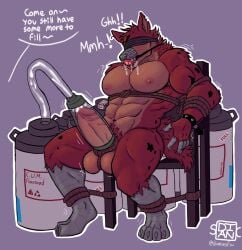 2022 abs absurd_res animatronic ankles_tied anthro anthro_penetrated arms_tied ball_bondage ball_gag ball_rope balls barazoku bdsm biceps blindfold bodily_fluids bondage bound canid canine chair chair_bondage cum_tank dialogue dian english_text erection five_nights_at_freddy's five_nights_at_freddy's_4 fox furniture gag gagged genital_fluids genital_rope genitals glans hi_res machine male male_penetrated mammal milking_machine muffled muscular muscular_anthro muscular_male nightmare_foxy_(fnaf) nude nude_anthro nude_male object_in_urethra offscreen_character open_mouth open_mouth_gag pecs penetration penile penis penis_bondage penis_milking penis_rope precum purple_background restraints robot rope rope_around_balls rope_bondage rope_harness saliva scottgames simple_background solo sounding_rod speech_bubble submissive submissive_anthro submissive_male tail teeth text urethral urethral_penetration