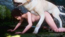 1dog 1girls 3d 3d_animation all_fours animated artist_name artist_request breasts brown_eyes brown_hair canine canine_penis erection handjob lily_(stellar_blade) medium_hair nude nude_female stellar_blade tagme video zoophilia