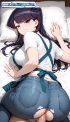 1boy 1girls 2026 ai_assisted ai_generated anime anus ass ass_cutout bed bed_sheet big_ass booty butthole cock crotch_cutout denim dick head_on_pillow heart_cutout hetero hi_res high_quality high_resolution highres jeans komi-san_wa_komyushou_desu komi_can't_communicate komi_shouko komi_shuuko long_hair love_making on_bed pants patreon patreon_username penetration penis pillow sex sex_from_behind sexual_intercourse skypassion stable_diffusion torn_clothes torn_jeans torn_legwear torn_pants torn_shorts watermark