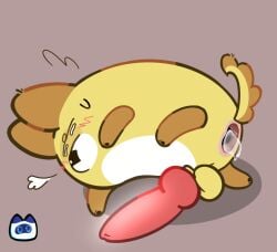 animal_genitalia animal_penis anus balls big_penis bodily_fluids canid canine canine_genitalia canine_penis clash_of_critters cum cum_in_ass cum_inside digital_media_(artwork) erection farlight_(company) feral gaping gaping_anus genital_fluids genitals hi_res knot lilith_games male mammal penis simple_background solo tail tatari_(clash_of_critters) toony yellow_body