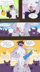 4k 9:16 absurd_res anthro armpit_hair balls blush bodily_fluids body_hair circumcised clothing comic cum cumshot dialogue drooling ejaculation embarrassed english_text erection exposed eyewear felid genital_fluids genitals glasses group hi_res humanoid_genitalia humanoid_penis humiliation hypnosis male mammal mind_control nipples nude open_mouth pantherine pendulum_swing penis public public_humiliation remmus_cobalt ringed_eyes saliva snow_leopard solo_focus speech_bubble submissive submissive_male text tongue tongue_out undressing