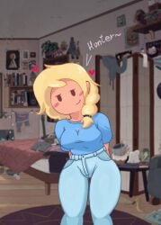 adventure_time adventure_time:_fionna_&_cake ass big_ass big_breasts big_butt big_thighs big_titties breasts clothing curvaceous curvaceous_female curvaceous_figure curvy curvy_figure curvy_hips doitindiconsfw female female_focus female_only fionna_and_cake fionna_campbell fionna_the_human_girl human pale_skin short_hair talking_to_viewer yellow_hair