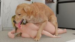 1boy 1dog 1girls ahe_gao big_ass big_breasts big_penis blonde_hair canine dead_or_alive domestic_dog helena_douglas lordhub tagme tongue_out video zoophilia