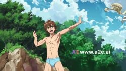 ai_generated akame_ga_kill! briefs briefs_only tatsumi_(akame_ga_kill!) underwear