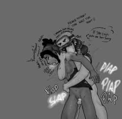 alli_(brawl_stars) bite_mark black_and_white futa_on_female omegaverse text toxic_yuri willow_(brawl_stars) yuri