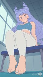 ai_assisted ai_generated barefoot big_breasts blue_eyes blue_hair boku_no_hero_academia breasts curvy curvy_body curvy_female feet female female_focus female_only foot_focus full_body hadou_nejire hair_horns horns huge_breasts large_breasts leggings legwear long_hair looking_at_viewer moonwool_branch my_hero_academia nejire_hado seductive seductive_eyes seductive_look seductive_mouth seductive_pose seductive_smile sitting smile smiling solo solo_female solo_focus sports_bra sportswear thick_ass thick_thighs thighs tiptoes toenail_polish toes uncensored