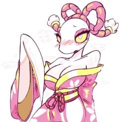 1girls 2d 2d_artwork 87_g0d blush blush_lines blushing blushing_at_viewer cleavage deltarune deltarune_chapter_5 female female_only horny insect insect_girl insect_humanoid looking_at_viewer mantis mantis_humanoid removing_clothing simple_background sweat sweatdrop sweating sweaty sweaty_body tagme taking_clothes_off white_background white_body