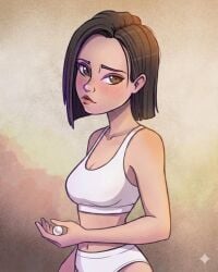 ai_generated aki_ross bra bra_and_panties final_fantasy final_fantasy:_the_spirits_within panties underwear white_bra white_panties white_underwear