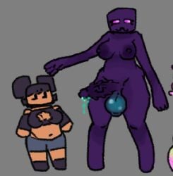 balls ballsack cum_inside dripping_cum ender_pearl enderman enderwoman minecraft minecraft_mob nina_(notsafefornina) notsafefornina oc penis scaled_penis scaly_penis trans_woman transfem transgender veiny veiny_penis