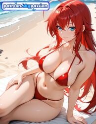 1girls 2026 ai_assisted ai_generated anime artist_name beach big_breasts bikini boobs breasts bust busty explicit hi_res high_quality high_resolution high_school_dxd highres large_breasts long_hair looking_at_viewer navel patreon patreon_username red_bikini red_hair rias_gremory skypassion solo stable_diffusion swimsuit tits watermark