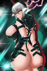 0hmyhowlewd android back_view backboob big_ass breasts female_only huge_breasts large_breasts light-skinned_female light_skin mechanical robot robot_girl solo virtual_youtuber vshojo white_hair yellow_eyes zentreya zentreya_(cyborg)