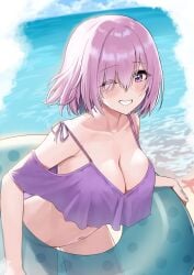 ayul_(ayulneri_92) breasts fate_(series) female female_focus female_only mash_kyrielight purple_eyes purple_hair swimsuit tagme