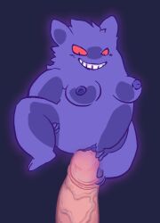 anthro big_penis breasts clitoris duo female gengar genitals leptail male male/female nintendo penis pokémon_(species) pokémorph pokemon pussy raised_leg video_games