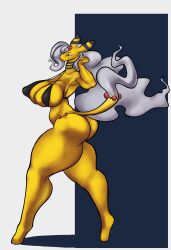 2021 ampharos ass bikini mega_ampharos nintendo pokémon_(species) pokemon pokemon_(species) pokemorph seajelly thick_thighs thighs waist_chain