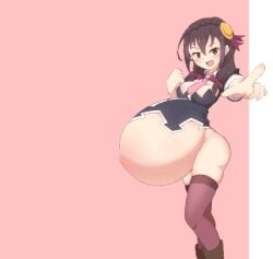 1girls animated belly_blob belly_expansion belly_inflation dadouko hyper_pregnancy kono_subarashii_sekai_ni_shukufuku_wo! looking_at_viewer pregnant tagme yunyun_(konosuba)