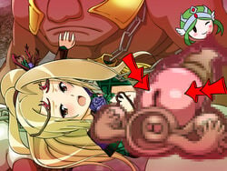 blonde_hair blush censored centurion_strongarm dark_skin fallopian_tube fallopian_tubes female flat_chest kid_icarus long_hair looking_at_viewer male monster open_mouth ovaries penetration rape size_difference uterus vaginal_penetration viridi wink x-ray yuki_(12cut)