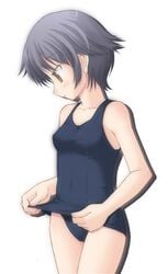 amamiya_minato female female_only human nagato_yuki one-piece_swimsuit school_swimsuit solo sukumizu_flap suzumiya_haruhi_no_yuuutsu swimsuit yumeutarium