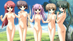 5girls ass beach boy_meets_girl breasts everyone game_cg highres multiple_girls nude nude_filter photoshop pussy uncensored