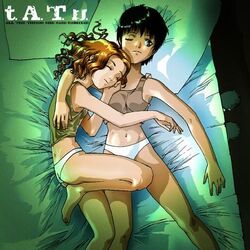 2girls bed female lowres multiple_girls mutual_yuri tatu yuri