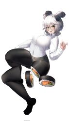 belt big_breasts big_butt body_horror breasts button_down_shirt female female_focus female_only food glasses horn horns kanine41 large_ass large_breasts oc open_mouth open_smile short_hair short_shorts sitting smile smiling smiling_at_viewer sushi thick_thighs thighs tight_clothing tights transformation white_background white_hair wide_hips wide_thighs yellow_eyes