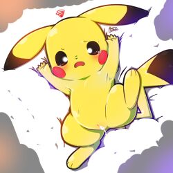 blush bodily_fluids cosplay_pikachu creampie creampied_feral cum cum_in_pussy cum_inside feral feral_creampied feral_pokemon genital_fluids genitals looking_at_viewer lying nintendo open_mouth pikachu pokémon_(species) pokemon pussy sanusanu solo spread_legs spreading tagme video_games yellow_body