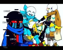 2018 2d animated_skeleton bored_expression casual_sex dream_sans dream_sans_(fan_character) dreamtale error_sans_(fan_character) errortale heki_(artist) holding_chocolate humanoid ink_sans_(fan_character) inktale lightsaber_dick male_only sans sans_au sanscest skeleton sweat tagme threesome underswap underswap_sans undertale undertale_(series) undertale_au undertale_fanfiction white_background