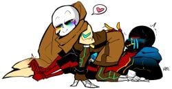 2boys 2d 69_position alternate_universe animated_skeleton artist_name ass_in_face blush error_sans_(fan_character) errortale gay grabbing_penis handjob heart heki_(artist) humanoid ink_sans_(fan_character) inktale male male_only mostly_clothed on_top penis_out rainbow_blush sans sans_au sanscest skeleton undertale undertale_(series) undertale_au undertale_fanfiction white_background