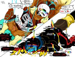 2boys 2d animated_skeleton blush brush english_text error_sans_(fan_character) errortale flustered heki_(artist) humanoid ink_sans_(fan_character) inktale laying_down male male_only multi_tongue paint sans sans_au sanscest skeleton tagme talking tears text tied tied_up tongue tongue_out undertale undertale_(series) undertale_au undertale_fanfiction