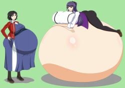 asagami_fujino big_belly bubble_butt huge_ass huge_breasts hyper hyper_belly hyper_pregnancy kara_no_kyoukai lying_on_self pregnant ryougi_shiki self_lying spooky-gh0st tagme