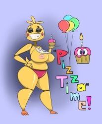 animatronic black_sclera breasts chicken chubby five_nights_at_freddy's five_nights_at_freddy's_2 mossyartburger nipples pink_panties robot toy_chica_(fnaf) yellow_skin