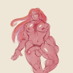 1boy big_penis imperium_of_man large_penis limebeatzafterdark long_hair long_hair_male magnus_the_red male_focus male_only muscular muscular_male nipples primarch pubic_hair red_hair red_skin sketch smirk solo_male thousand_sons warhammer_(franchise) warhammer_40k