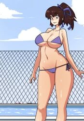 1girls animated belly_expansion bikini clothed clothed_female expansion female female_only growth huge_breasts human hyper hyper_belly hyper_pregnancy mabeelz nipple_bulge non-nude pale_skin pool pregnant rapid_pregnancy spontaneous_pregnancy swimsuit swimwear tagme text