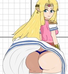 1girls a_link_to_the_past ass azurestar big_ass big_butt blonde_hair blue_eyes blue_panties blue_thong butt clothing dat_ass dress dress_lift earrings female female_only huge_ass light-skinned_female light_skin lips lipstick long_hair looking_back meme necklace nintendo panties pointy_ears princess_zelda solo super_smash_bros. the_legend_of_zelda thick thick_ass thick_hips thick_thighs thong triforce_earrings upskirt wide_hips zelda_(a_link_between_worlds) zelda_(a_link_to_the_past)