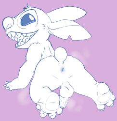 alien anthro anus ass balls disney erection genitals hi_res lilo_and_stitch line_art male male_only pawpads penis presenting presenting_anus solo stitch stitch_(lilo_and_stitch) tbid tongue tongue_out