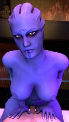 1boy 1girls 3d alien alien_girl animated aria_t'loak asari blue_skin boobs bouncing_breasts human human_penetrating light-skinned_male looking_at_viewer mass_effect moaning pov pov_eye_contact purple_skin riding_penis sex sfm skeletron27 sound source_filmmaker vaginal_penetration vaginal_sex video