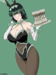 1girls big_breasts blush boobs breasts bunny_ears bunny_girl bunnysuit cleavage clothed clothing cosplay curvy curvy_female curvy_figure dark_green_hair dark_hair erza_scarlet_(cosplay) fairy_tail fairy_tail:_dragon_cry female female_focus female_only fubuki_(one-punch_man) green_eyes green_hair large_breasts legs light-skinned_female light_skin lips lipstick looking_at_viewer mattez_ medium_hair one-punch_man pantyhose short_hair smile smiling smiling_at_viewer smirk solo solo_female solo_focus thick thick_legs thick_thighs thighs tight_clothing tits voluptuous