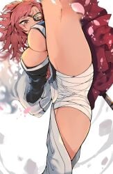 1girls 2022 amputee baiken bandage big_breasts breasts cameltoe cleavage clothed clothing digital_media_(artwork) eyepatch facepaint fat_ass guilty_gear large_breasts one_eye_closed pink_hair red_eyes red_hair samurai scars solo solo_female solo_focus step_pose thick_thighs venomrobo