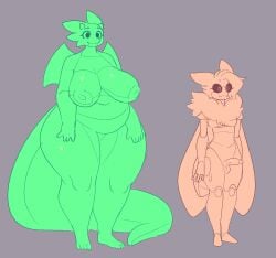 anthro big_breasts breasts female femboy marilin_(inkplasm) moth tagme taro_(inkplasm) welwraith