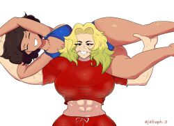 age_difference amphibia blonde_hair brown_hair cheating female_only j8fraph lesbian milf mrs._boonchuy muscular muscular_female oum_boonchuy sasha_waybright straight_hair yuri