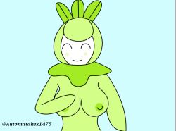 anthro automatahex1475 breasts female furry humanoid nintendo petilil plant pokémon_(species) pokemon pokemon_legends:_arceus solo video_games