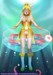 1girls after_rape after_sex breasts clothing cure_peace dunk_tank female functionally_nude high_resolution magical_girl nekomom precure pretty_cure rape semen small_breasts smile_precure tentacle tentacle_rape toei_animation tongue torn_clothes underwater water yayoi_kise