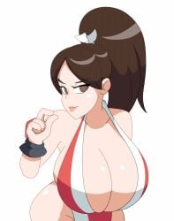 1girls big_ass big_breasts breasts_bigger_than_head breasts_bigger_than_torso cleavage enormous_breasts gigantic_breasts huge_ass huge_breasts huge_cleavage hyper hyper_breasts king_of_fighters lips long_hair mai_shiranui massive_breasts pcengine smug tagme