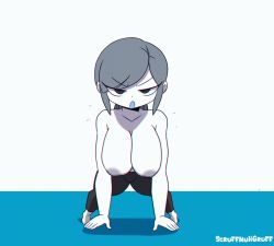 1girls animated animated_gif big_breasts bouncing_breasts breasts cute female female_only gif huge_breasts large_breasts nintendo push-up scruffmuhgruff solo solo_female wii_fit wii_fit_trainer